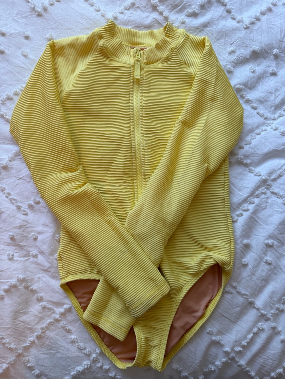 Crewcuts Yellow Ribbed Long-Sleeve One-Piece